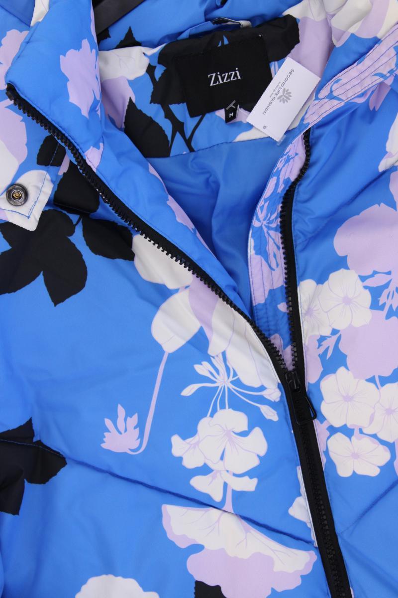 Zizzi Wintermantel Gr. 46/48 mit Blumenmuster neuwertig blau