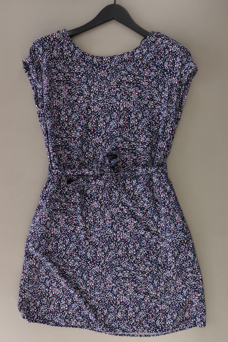 s.Oliver Kurzarmkleid Gr. 38 mit Blumenmuster mit Gürtel blau aus Viskose