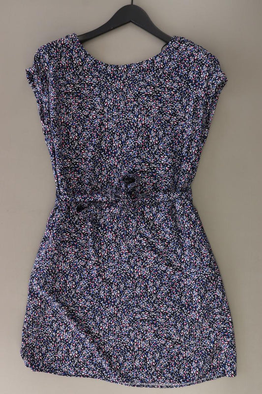 s.Oliver Kurzarmkleid Gr. 38 mit Blumenmuster mit Gürtel blau aus Viskose