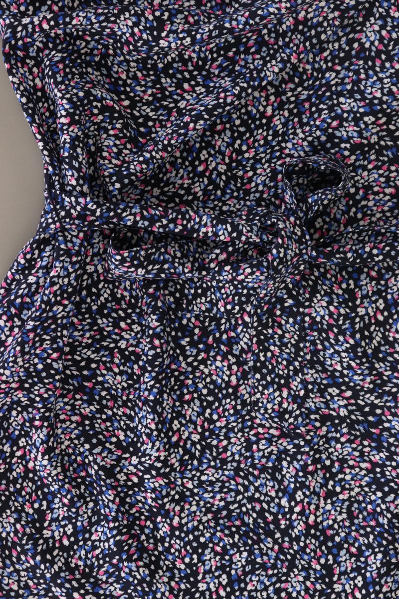 s.Oliver Kurzarmkleid Gr. 38 mit Blumenmuster mit Gürtel blau aus Viskose
