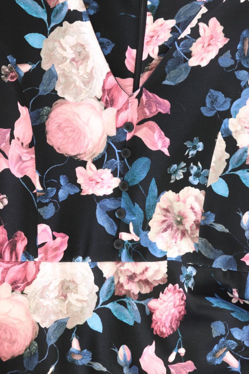 Erdem Kurzarmkleid Gr. 44 mit Blumenmuster mehrfarbig aus Viskose