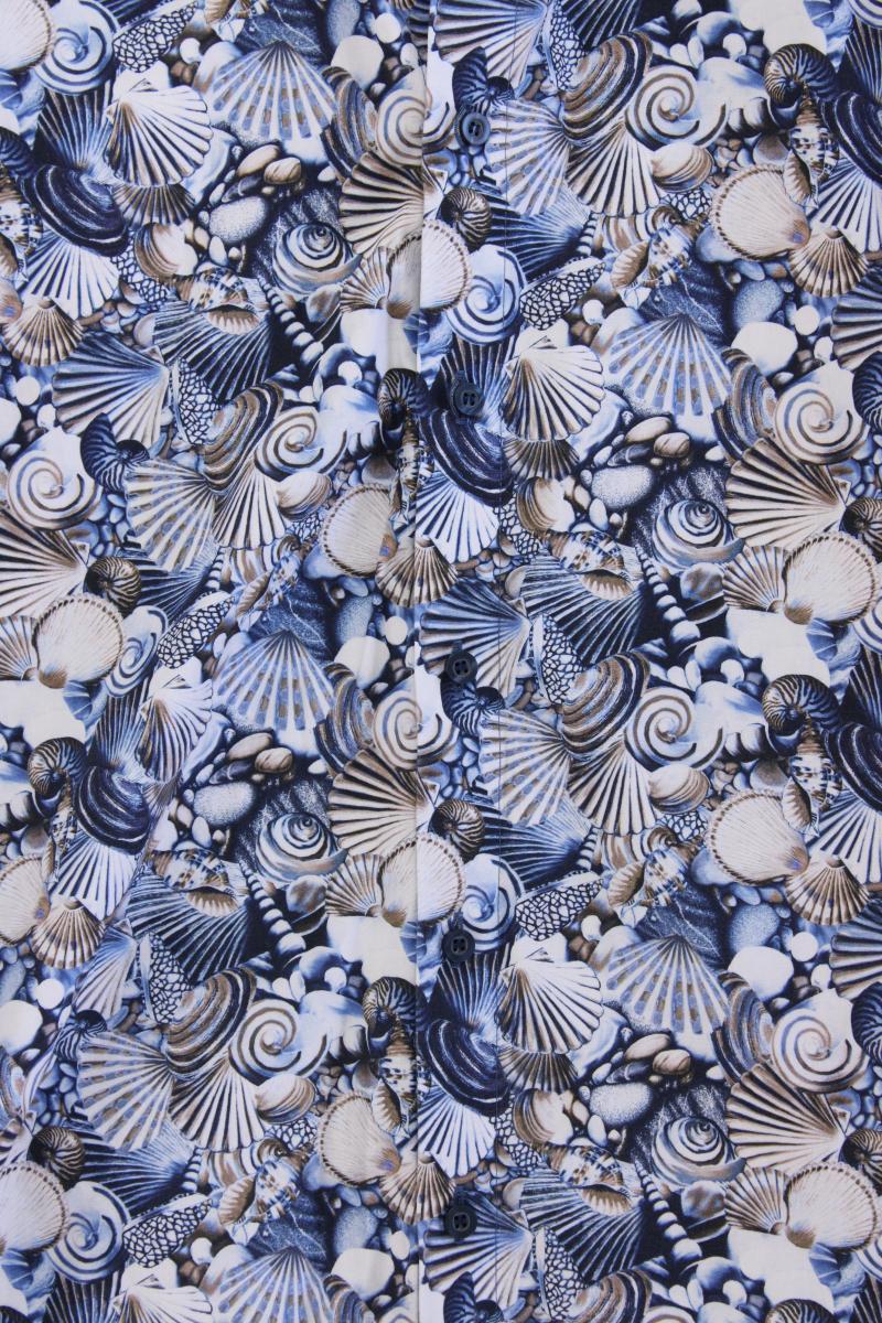 Olymp Hemd mit Muschelmuster für Herren Gr. Hemdgröße 41 Kurzarm blau