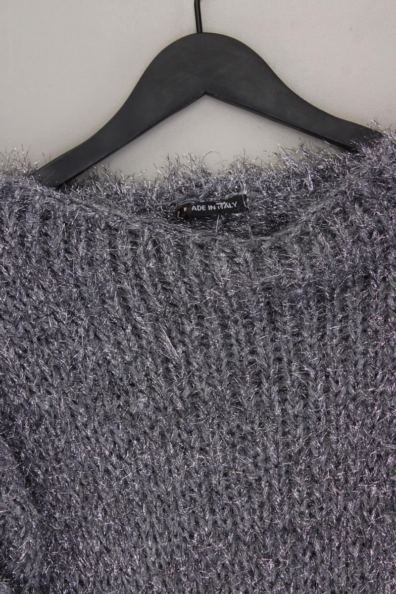 Made In Italy Glitzer Pullover Gr. S silber aus Polyamid