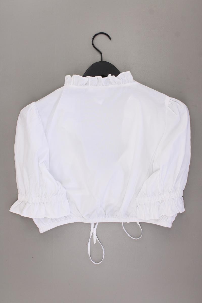 Edelnice Trachtenbluse Dirndlbluse Gr. 48 Kurzarm weiß aus Baumwolle