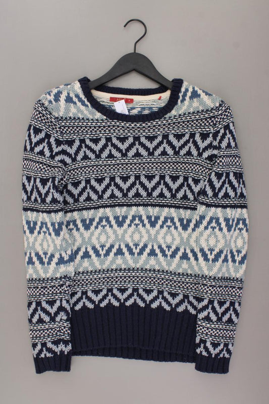 edc by Esprit Grobstrickpullover Gr. M mit Faire-Isle-Muster blau aus Polyacryl