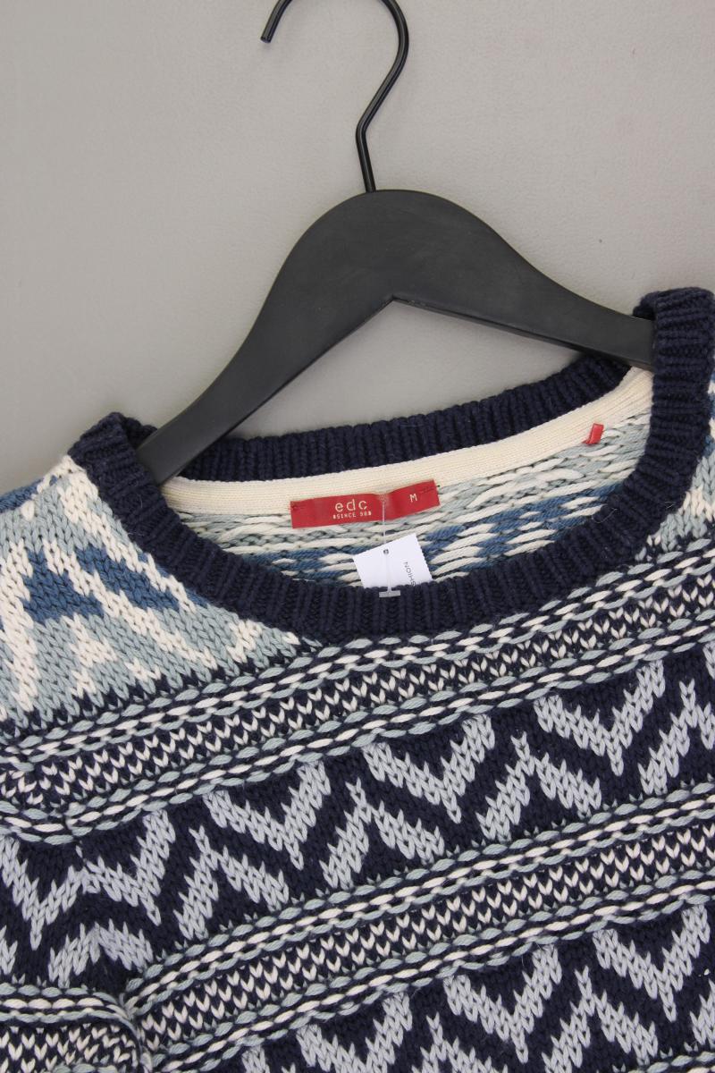 edc by Esprit Grobstrickpullover Gr. M mit Faire-Isle-Muster blau aus Polyacryl