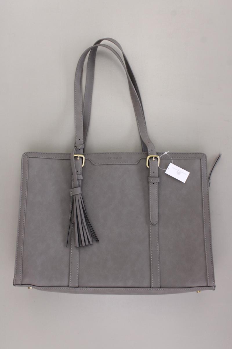 Schultertasche grau aus Kunstleder