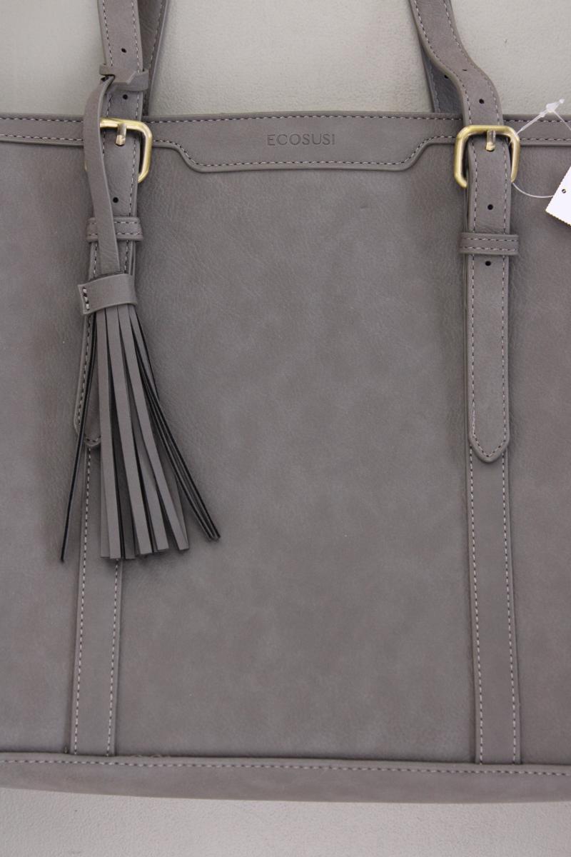 Schultertasche grau aus Kunstleder