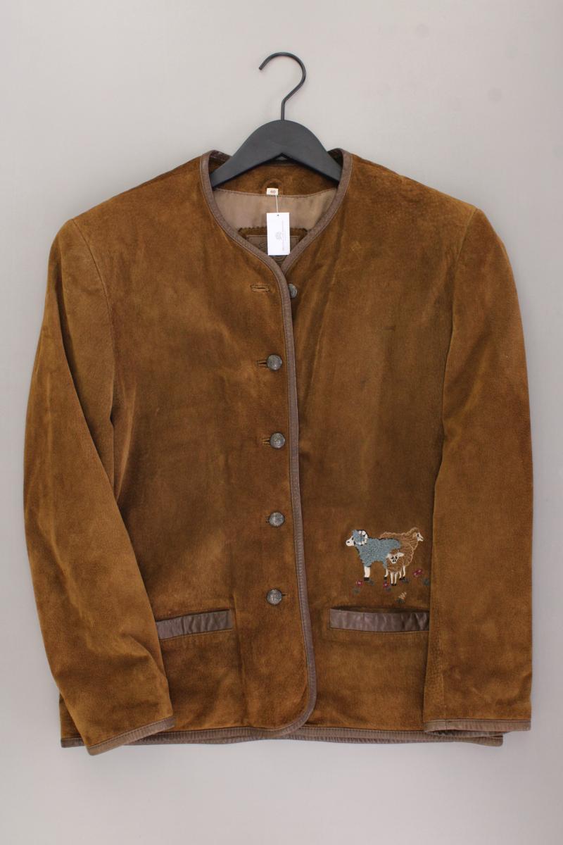 Vintage Lederjacke Trachtenjacke Gr. 40 braun