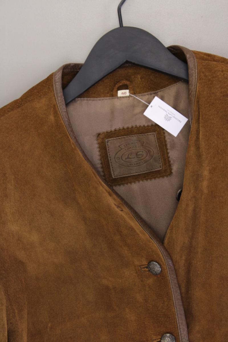 Vintage Lederjacke Trachtenjacke Gr. 40 braun