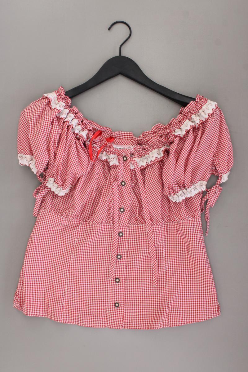 Stockerpoint Trachtenbluse Gr. 40 kariert Kurzarm rot aus Viskose