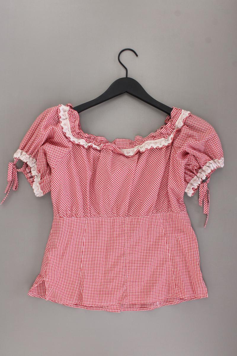 Stockerpoint Trachtenbluse Gr. 40 kariert Kurzarm rot aus Viskose