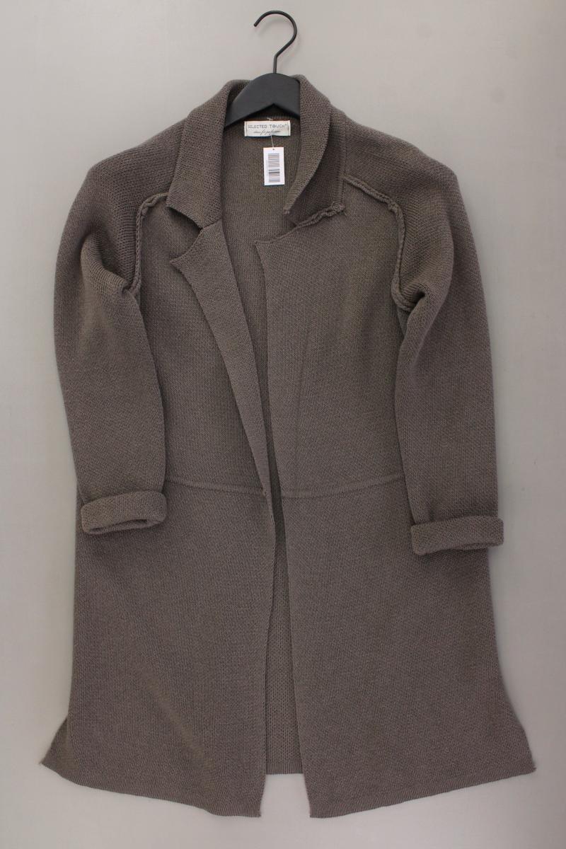 Strickjacke Gr. OneSize neuwertig Langarm grau aus Baumwolle