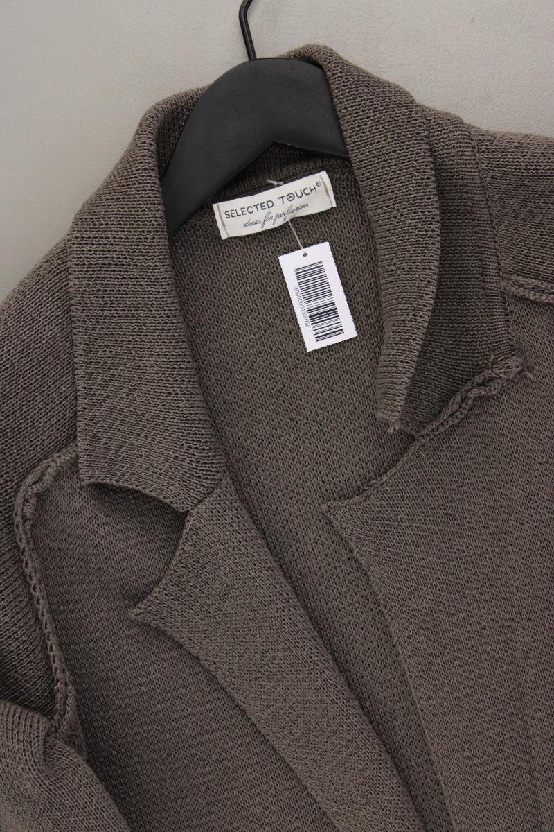 Strickjacke Gr. OneSize neuwertig Langarm grau aus Baumwolle