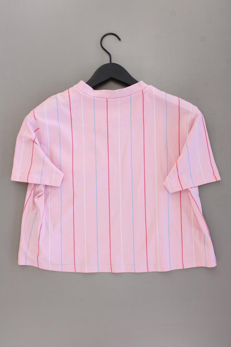 KARL KANI Cropped Shirt Gr. S gestreift Kurzarm rosa aus Baumwolle