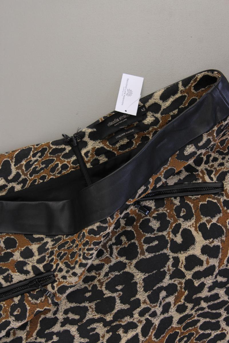 claudia sträter Rock Gr. 42 mit Tierdruck braun aus Polyester