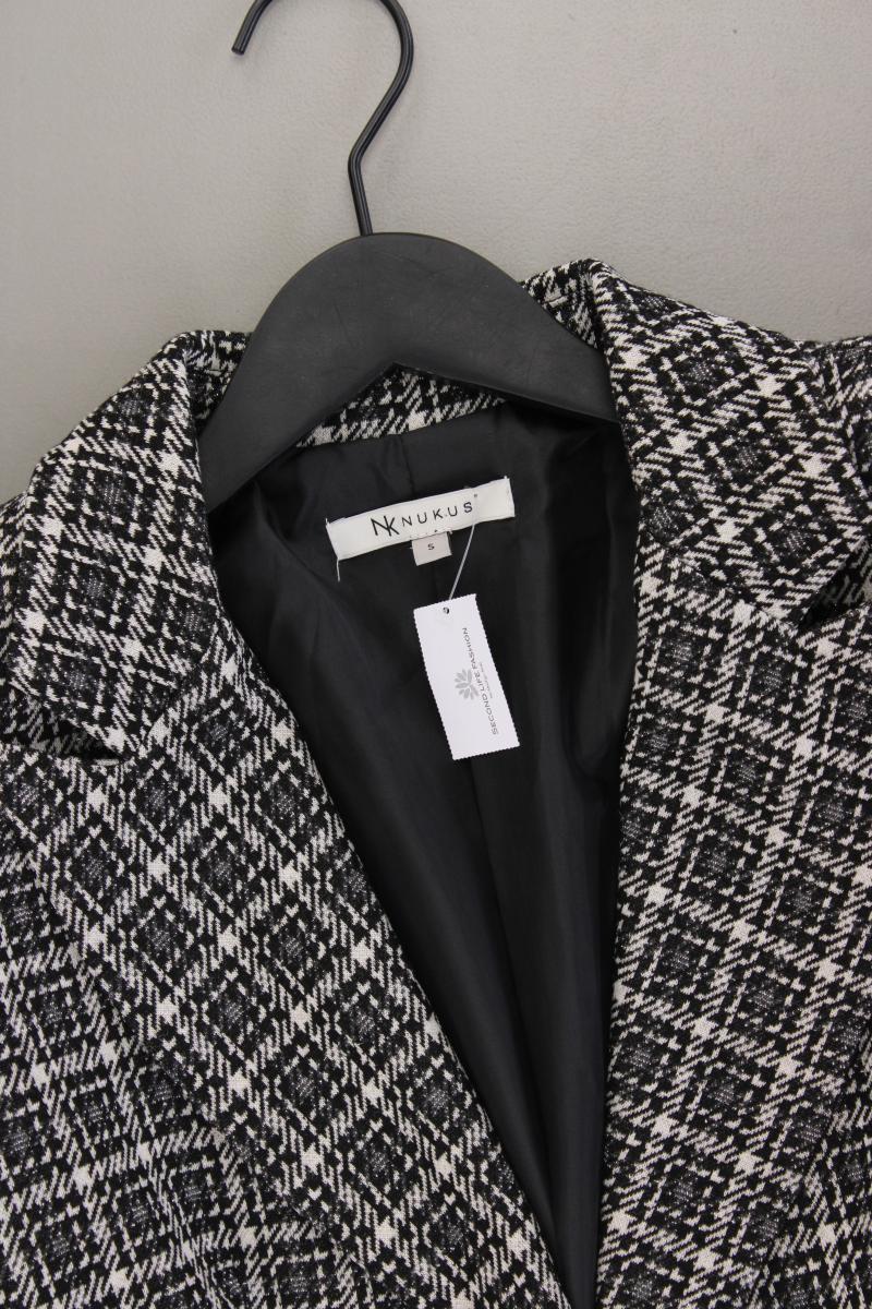 Nukus Slim Blazer Gr. S kariert grau aus Viskose