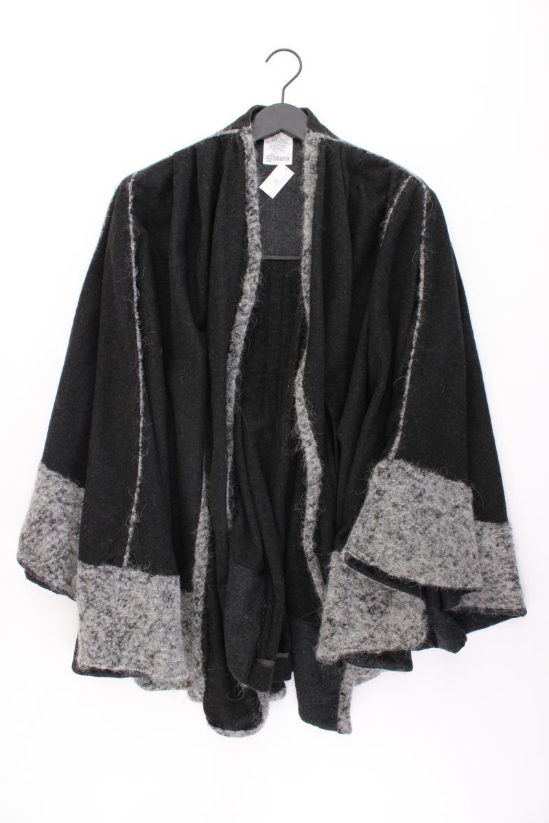 Vintage Wollponcho Gr. L Weite Ärmel grau