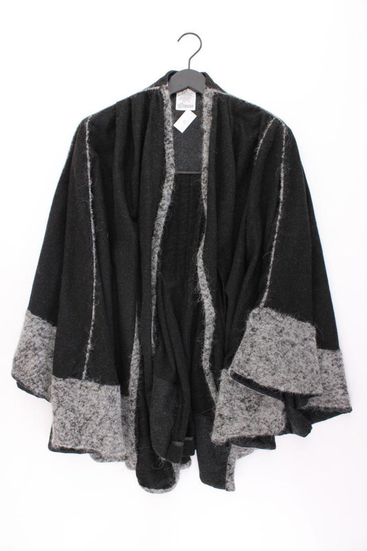 Vintage Wollponcho Gr. L Weite Ärmel grau