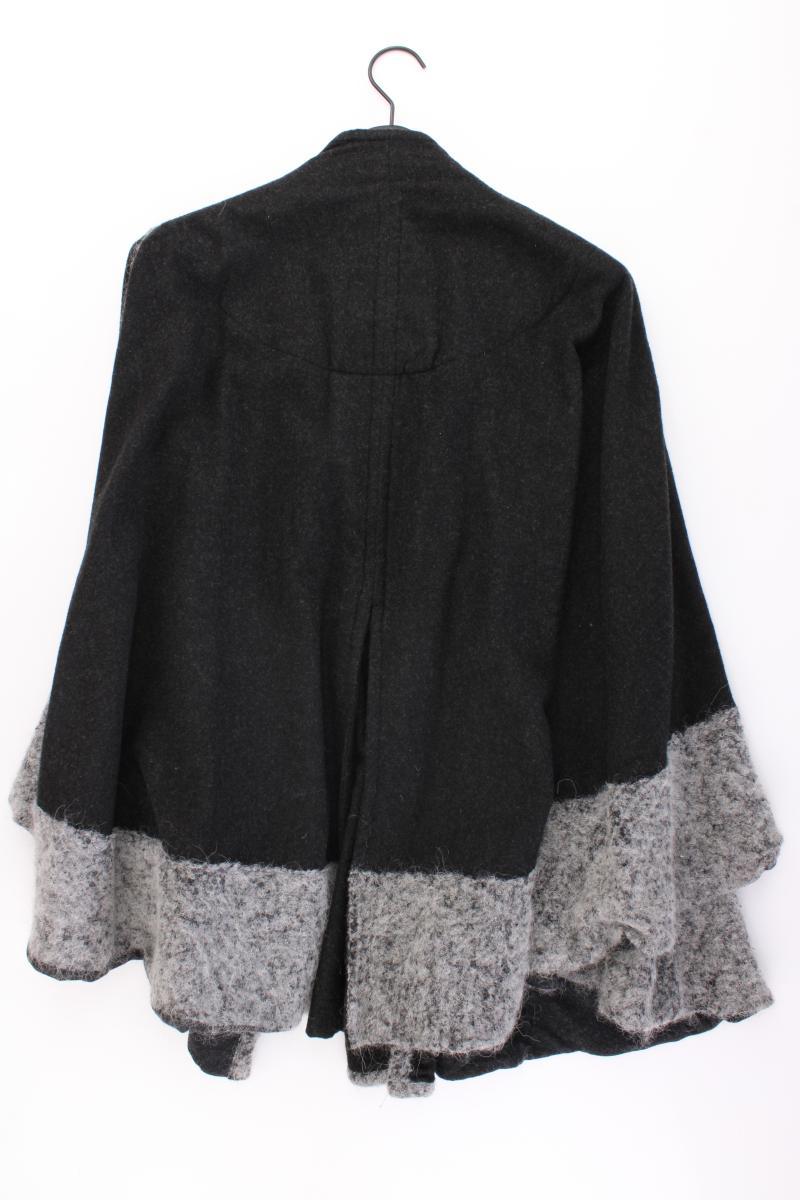 Vintage Wollponcho Gr. L Weite Ärmel grau