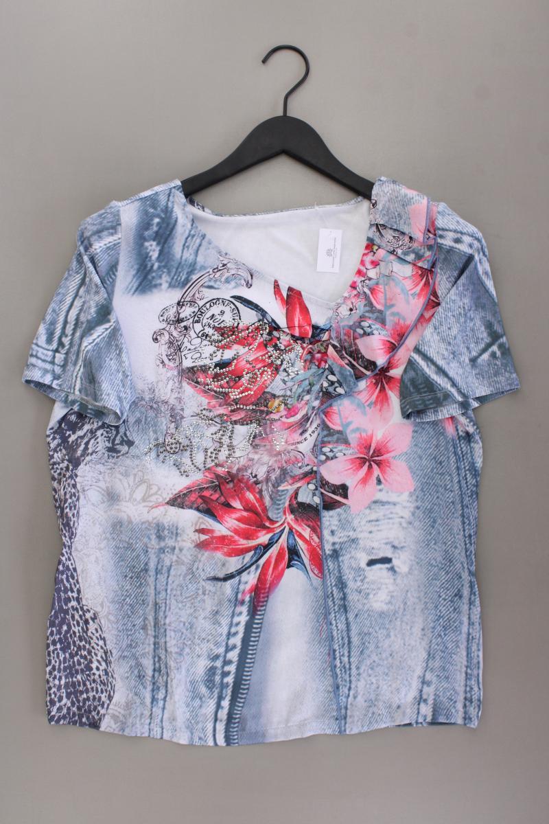 Biba Kurzarmbluse Gr. M mit Blumenmuster mehrfarbig aus Polyester