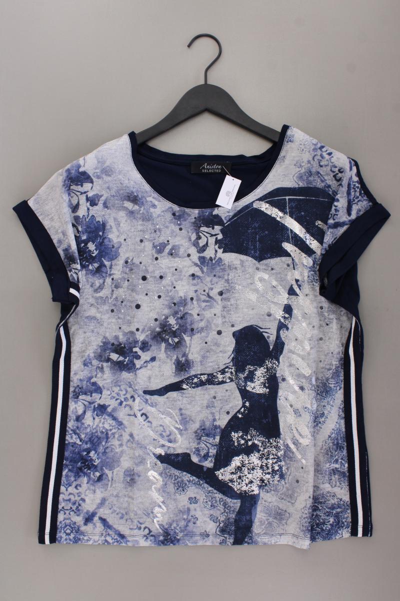 Aniston Kurzarmbluse Gr. 42 blau