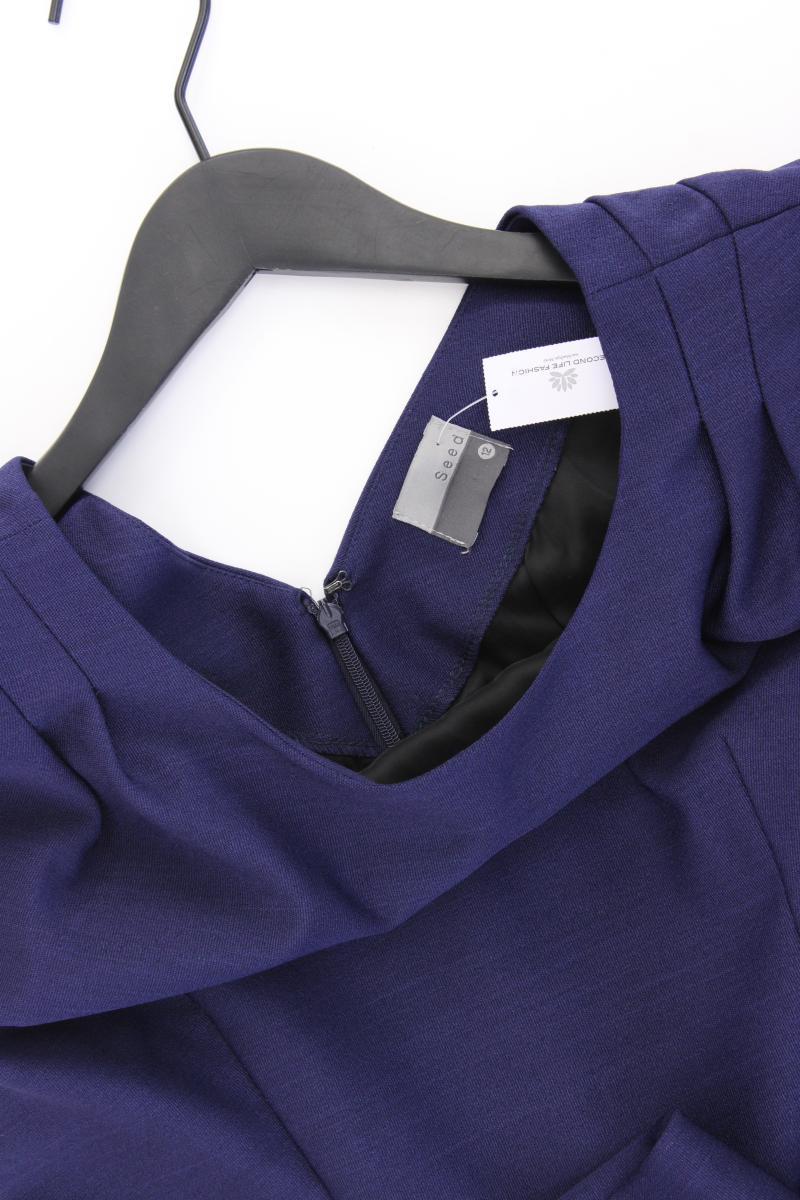 Seed Etuikleid Gr. UK 12 (M) Kurzarm blau aus Polyester