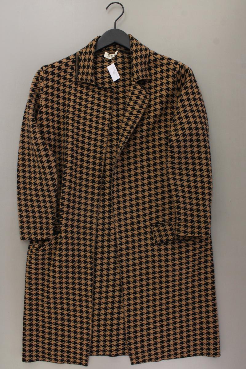 Strickjacke Gr. OneSize hahnentritt Langarm braun aus Viskose