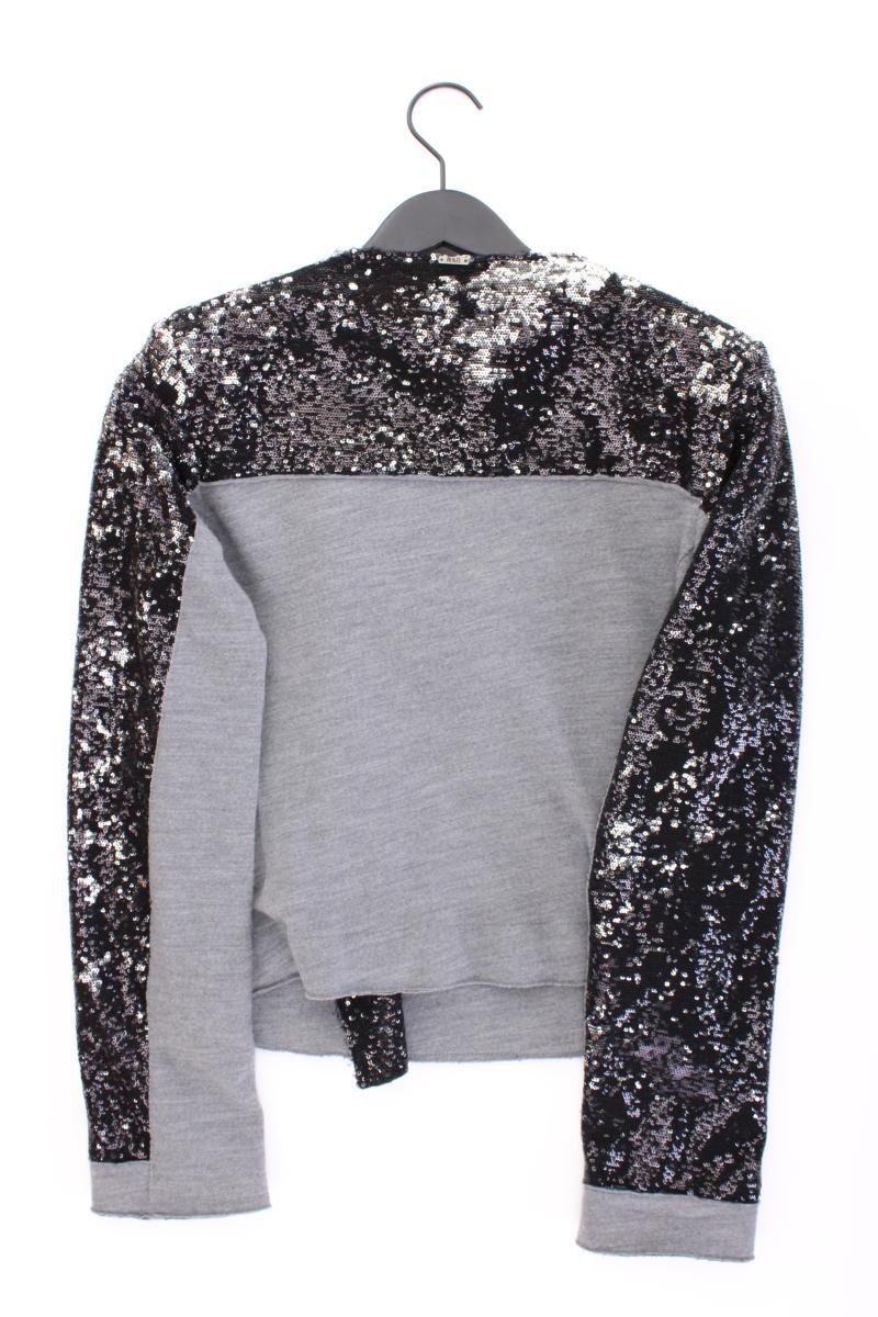 Rich&Royal Cardigan aus Wolle Gr. L Langarm mit Pailletten grau