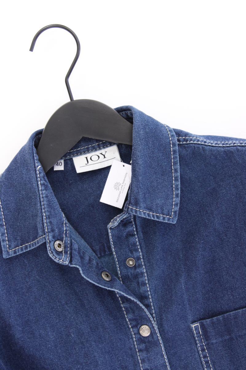 JOY Vintage Jeansbluse Gr. 40 Langarm blau aus Baumwolle