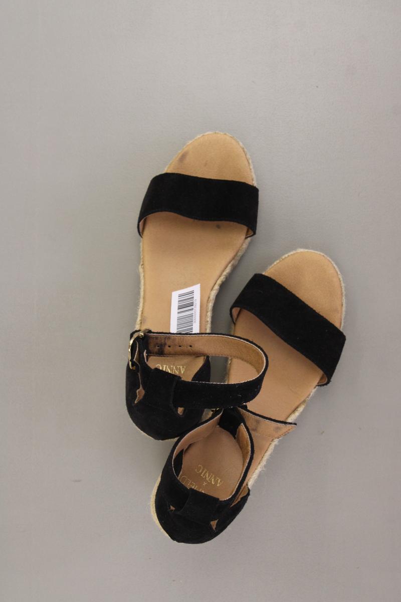 MANFIELD Sandaletten mit Keilabsatz Gr. 38 schwarz