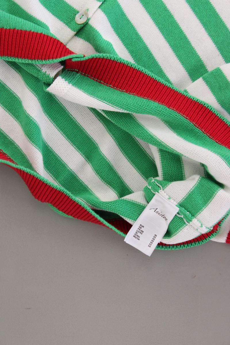 Aniston Strickjacke Gr. 46 gestreift neuwertig Langarm grün aus Baumwolle