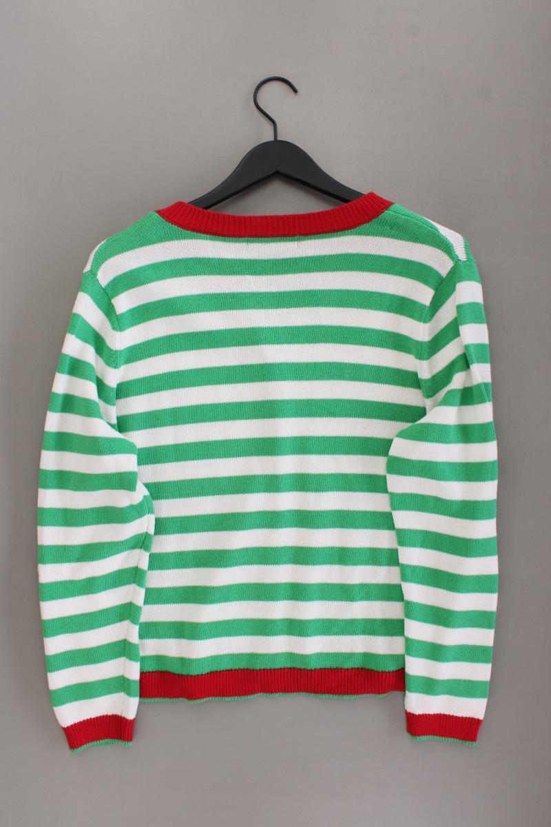 Aniston Strickjacke Gr. 46 gestreift neuwertig Langarm grün aus Baumwolle