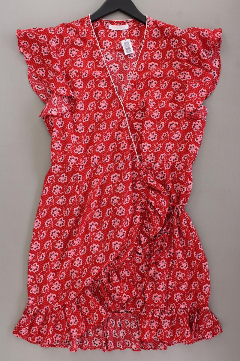 Freebird Wickelkleid Gr. XL mit Blumenmuster Kurzarm rot