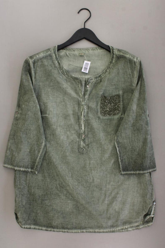 s.Oliver Classic Bluse Gr. 44 3/4 Ärmel mit Pailletten olivgrün