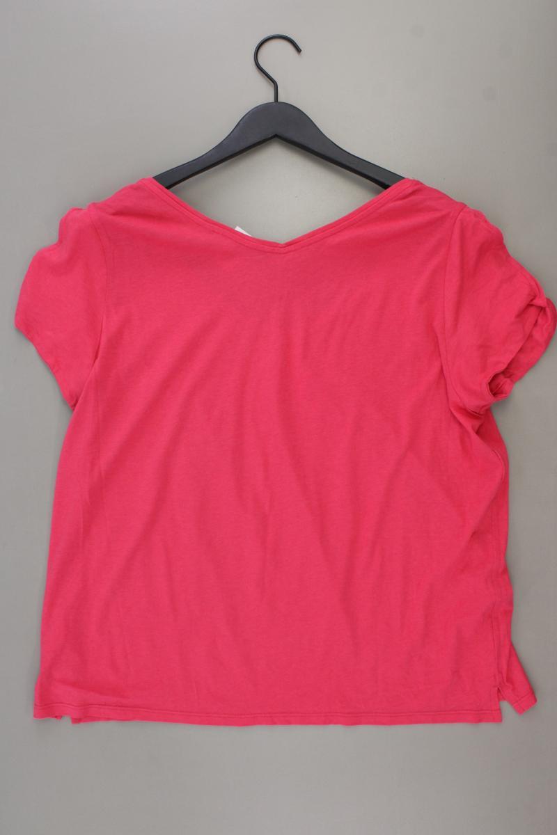 s.Oliver Shirt mit V-Ausschnitt Gr. 44 Kurzarm pink aus Baumwolle