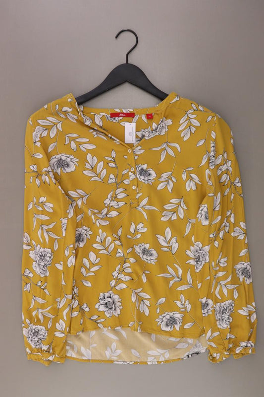 s.Oliver Langarmbluse Gr. 40 mit Blumenmuster gelb aus Viskose
