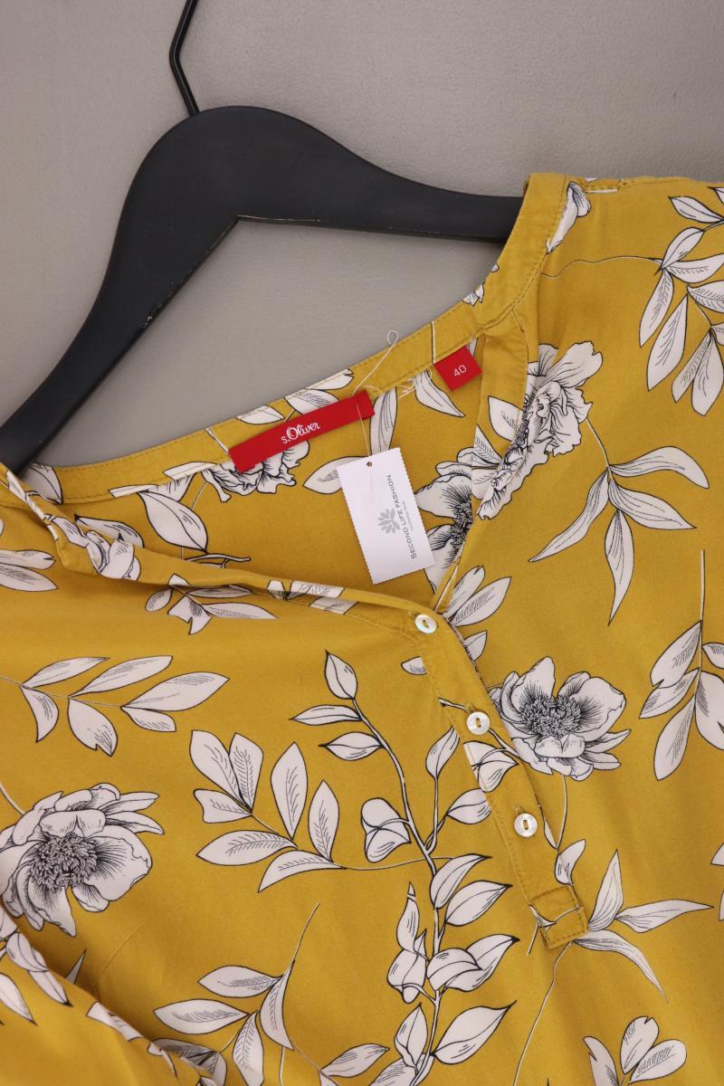 s.Oliver Langarmbluse Gr. 40 mit Blumenmuster gelb aus Viskose