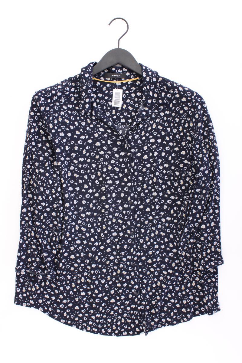 Bonita Langarmbluse Gr. 46 mit Blumenmuster blau