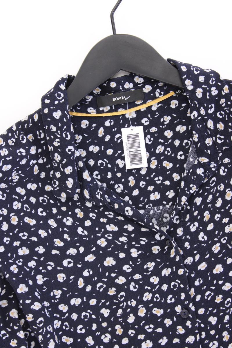 Bonita Langarmbluse Gr. 46 mit Blumenmuster blau