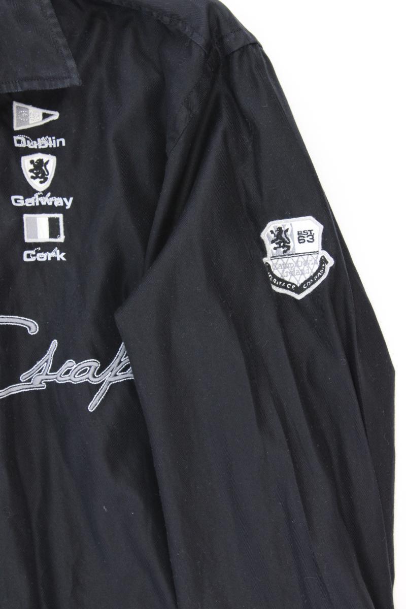 Camp David Langarmhemd für Herren Gr. XL schwarz aus Baumwolle