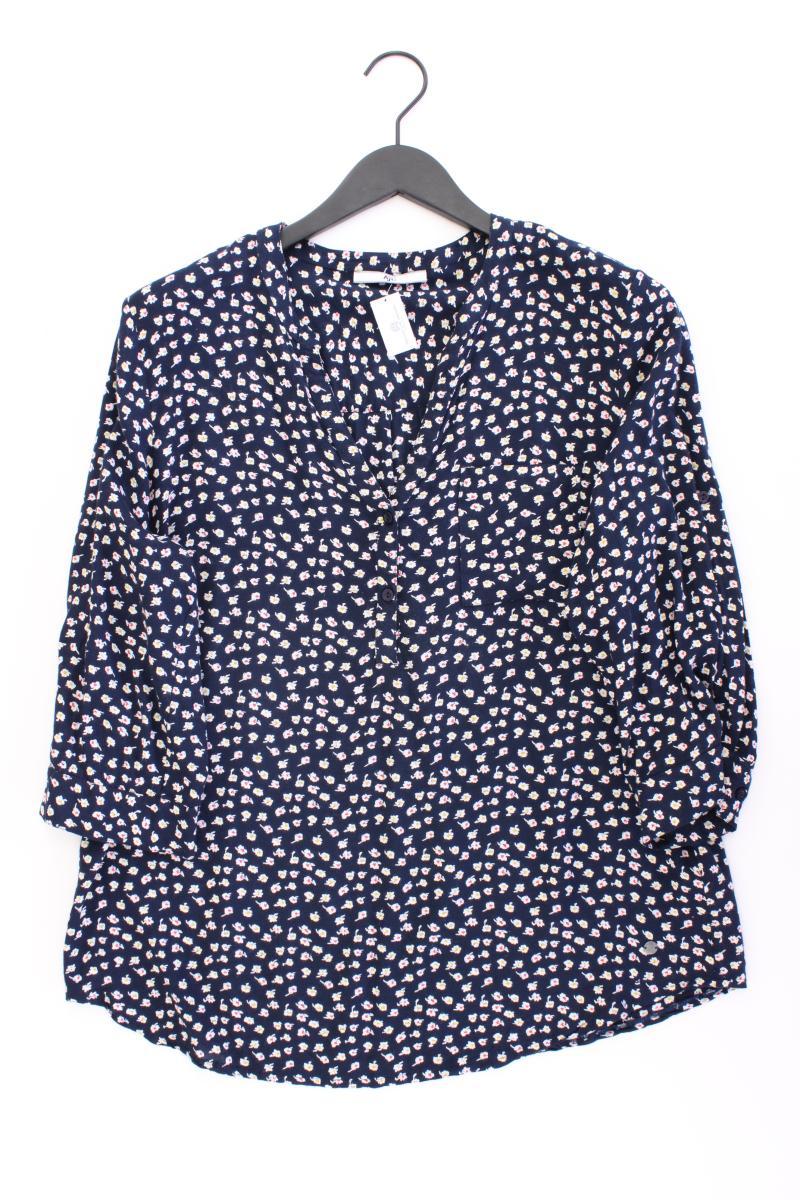 AJC Fashion Classic Bluse Gr. 44 mit Blumenmuster 3/4 Ärmel blau aus Viskose