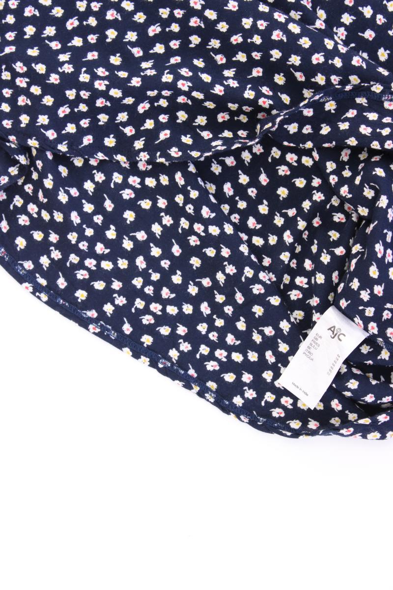 AJC Fashion Classic Bluse Gr. 44 mit Blumenmuster 3/4 Ärmel blau aus Viskose