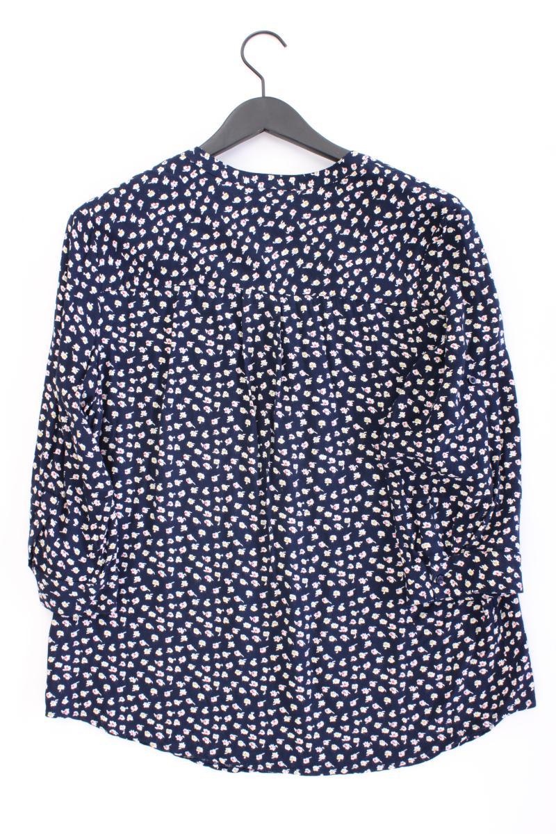 AJC Fashion Classic Bluse Gr. 44 mit Blumenmuster 3/4 Ärmel blau aus Viskose