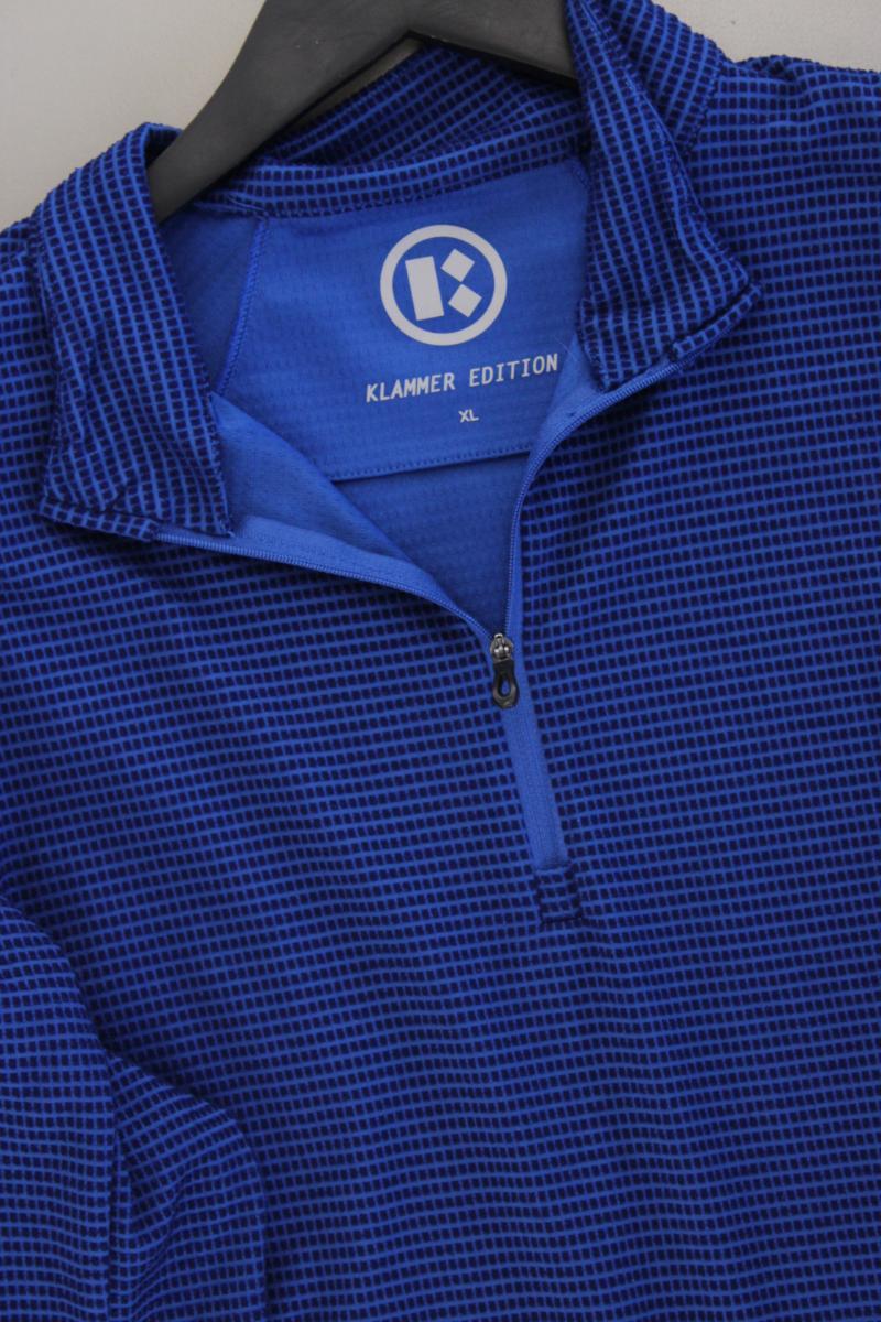 Franz Klammer Longsleeve-Shirt für Herren Gr. XL Langarm blau aus Polyester