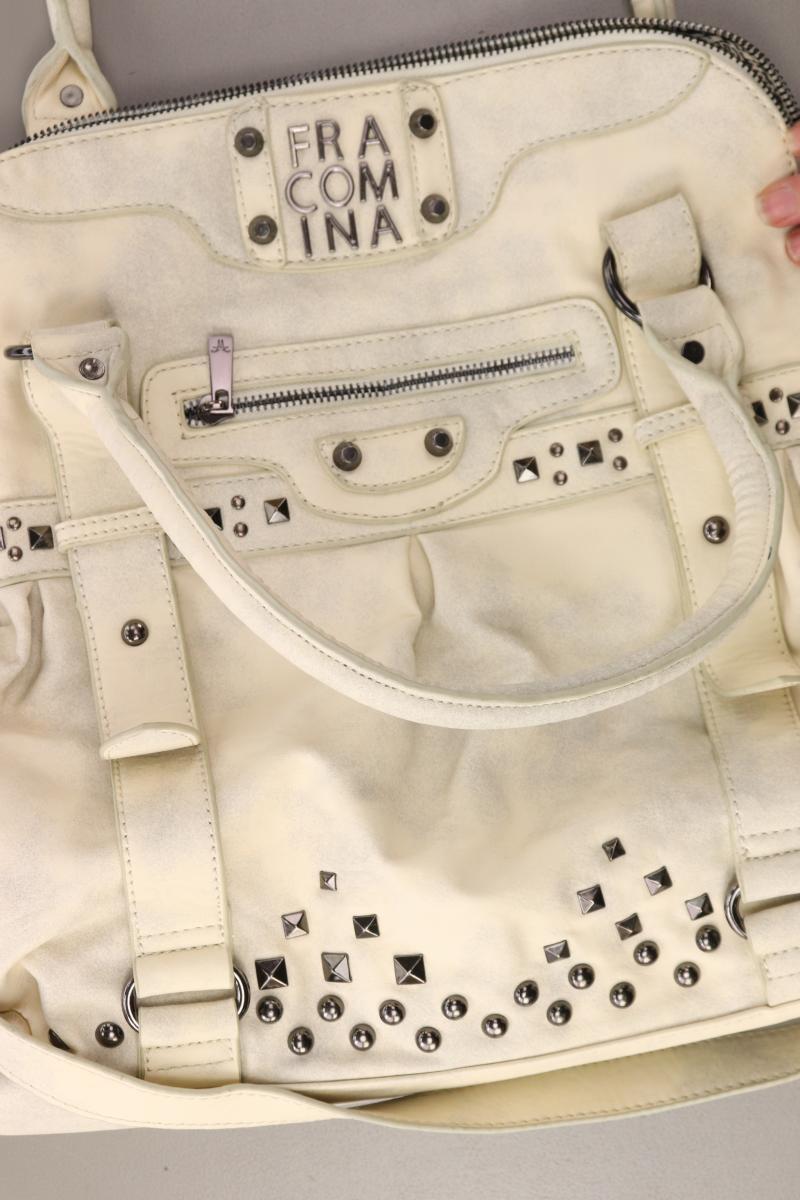 Fracomina Henkeltasche mit Nieten creme aus Kunstleder