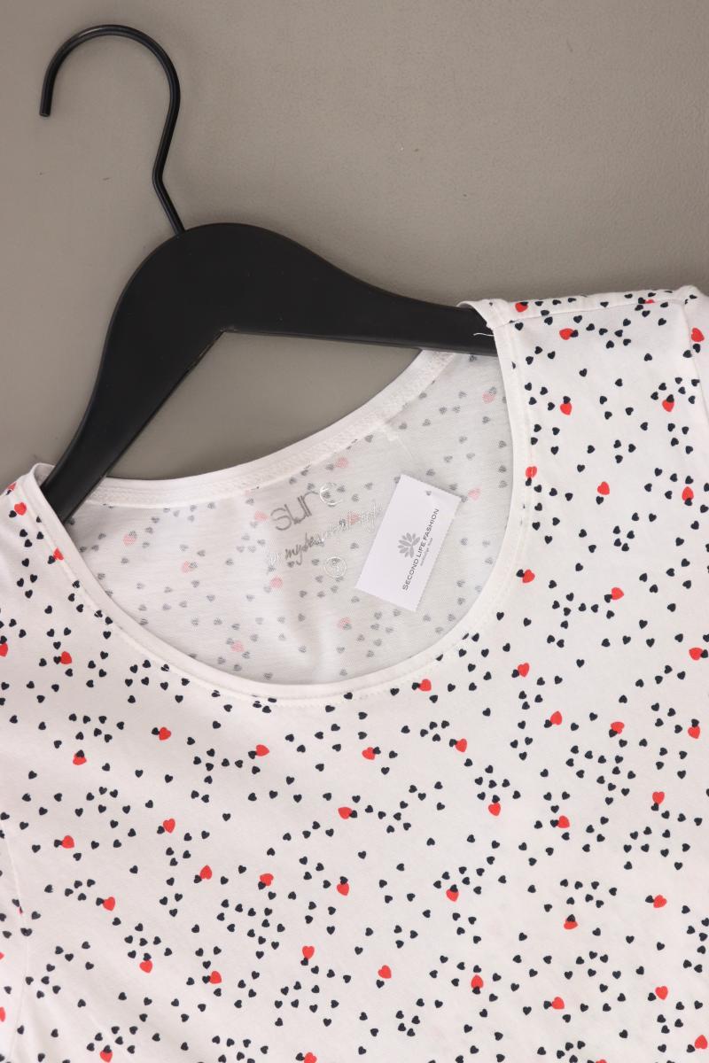 Sure Shirt mit Herzchenprint Gr. S Kurzarm weiß aus Baumwolle