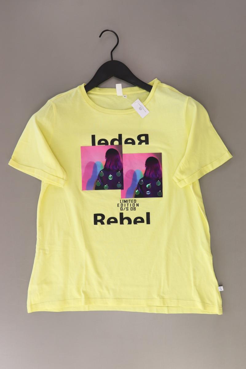 QS by s.Oliver Printshirt Gr. M Kurzarm gelb aus Baumwolle