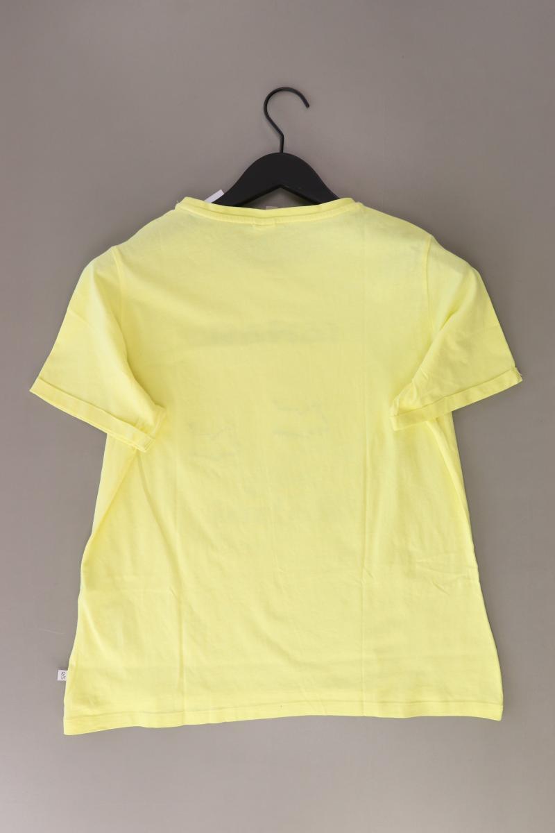 QS by s.Oliver Printshirt Gr. M Kurzarm gelb aus Baumwolle