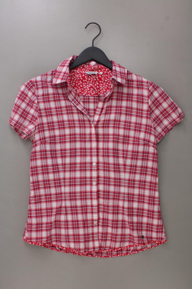 Tom Tailor Karobluse Gr. 38 kariert Kurzarm rot aus Baumwolle